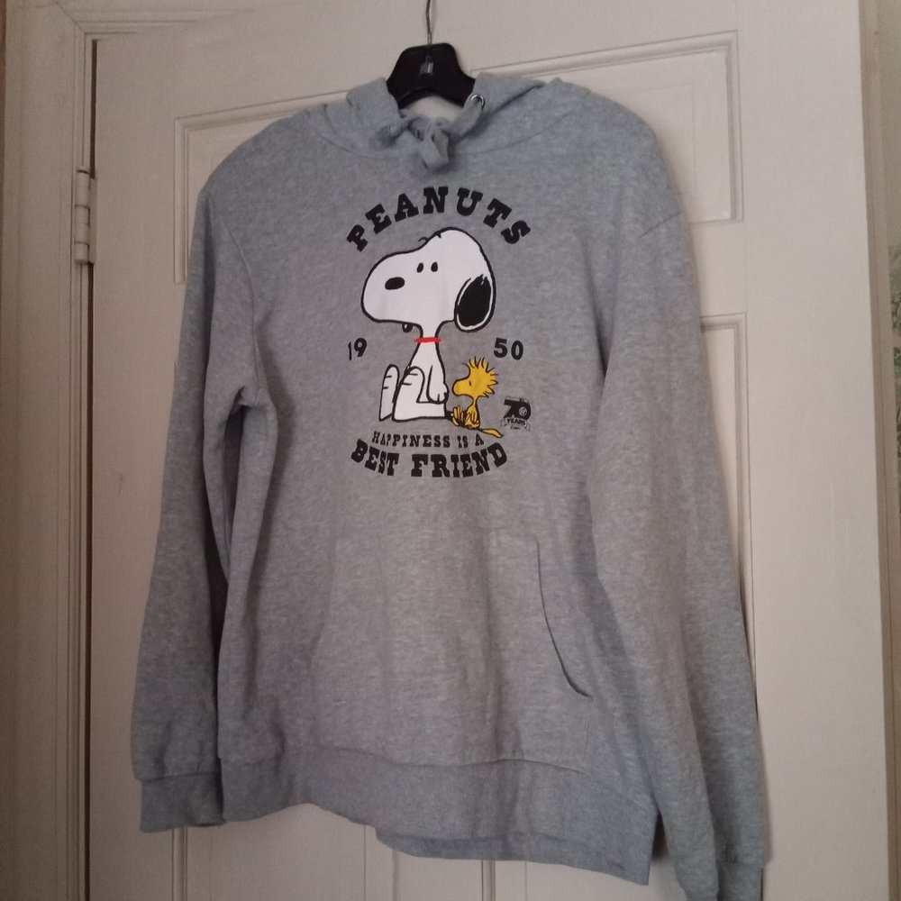 Peanuts 75th Anniversary Gray Hoodie Sweatshirt Orginal clothing Size XL New